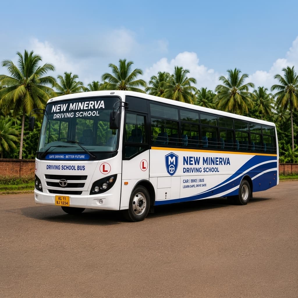 New Minerva Driving School Training Bus in Kozhikode